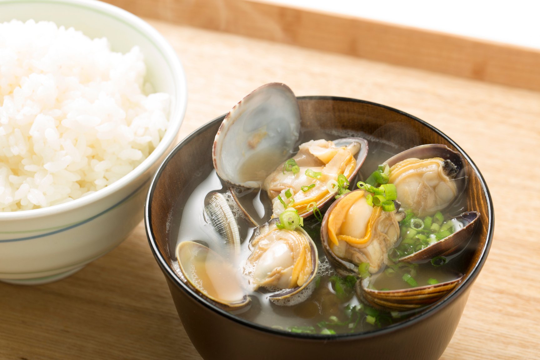 Miso soup of clams